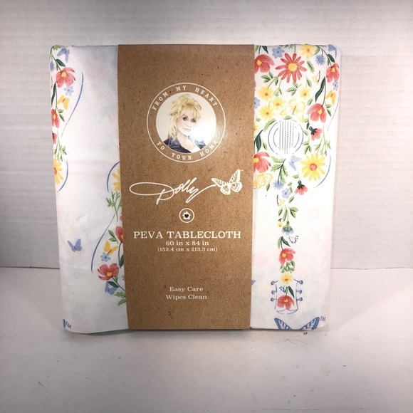 New Dolly Parton 60 x 84 Peva  Tablecloth-Kitchen-Dinning-Butterflies-Music - Picture 1 of 2